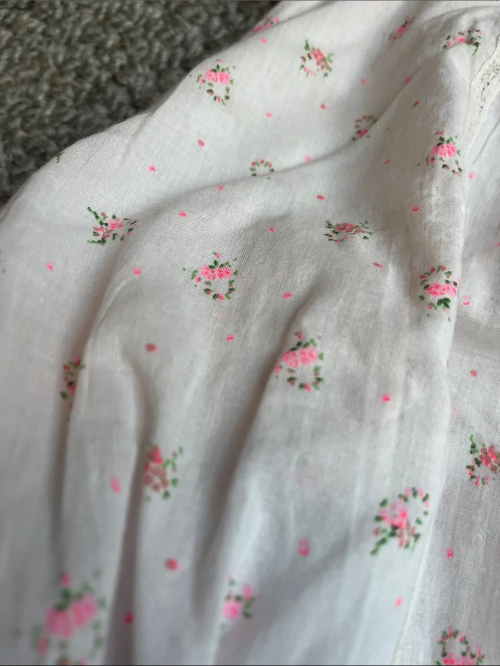 Bonpoint White Bubble Romper with Pink Floral Print NEW
